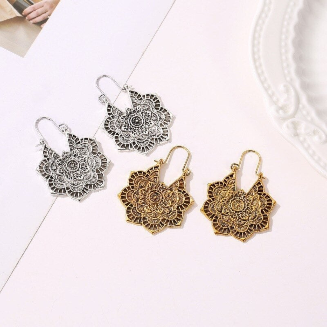 Levoire | Boucles D'Oreilles Mandala Lotus Or