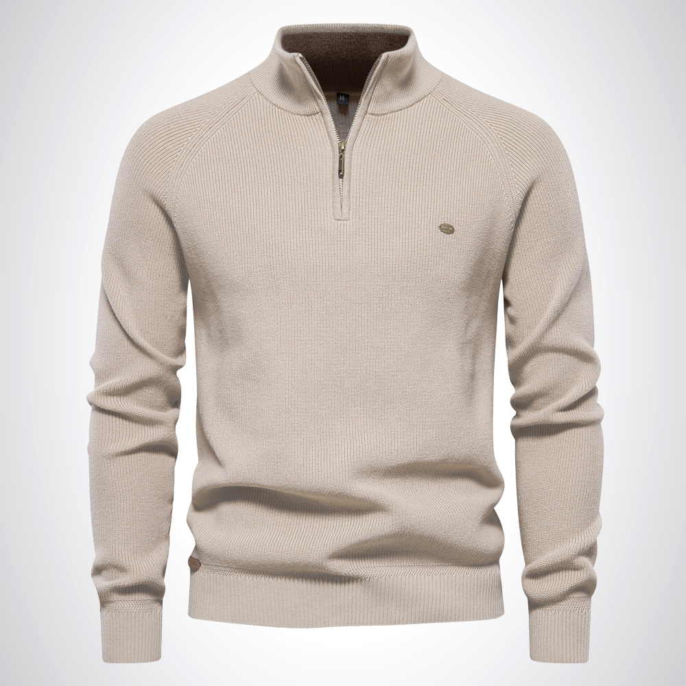 Levoire | Jersey Avec Demi Fermeture Éclair Beige