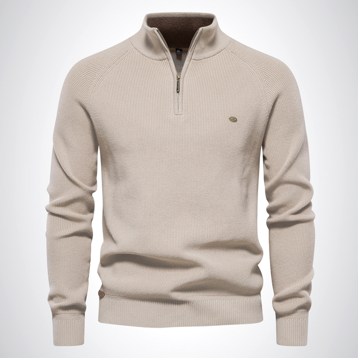 Levoire | Jersey Avec Demi Fermeture Éclair Beige
