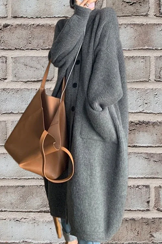 Levoire | Long Gilet With Button Placket, Collar And Practical Pockets