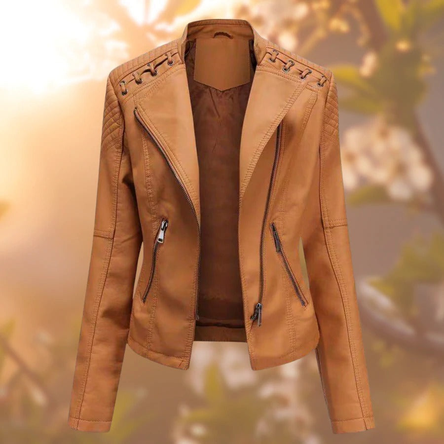 Levoire | Veste en cuir pour femme Orange