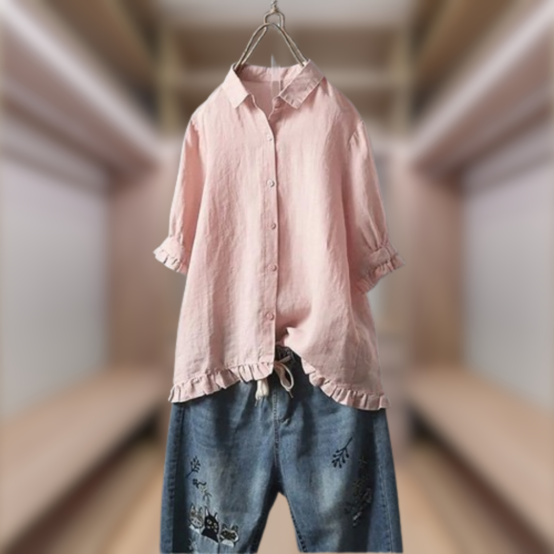 Levoire | Chemise élégante en tissu naturel Rosa