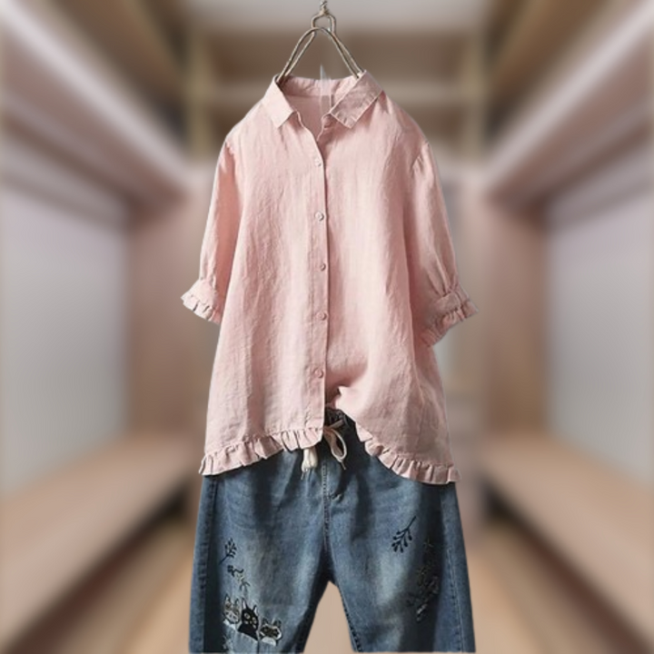 Levoire | Chemise élégante en tissu naturel Rosa