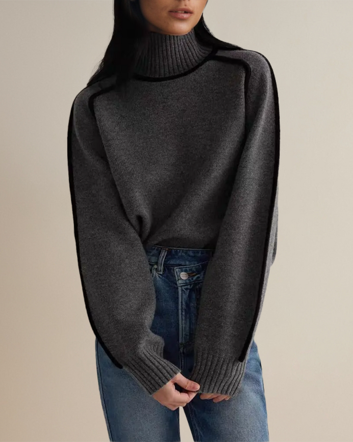 Levoire | Pull Col Roulé En Jersey Gris