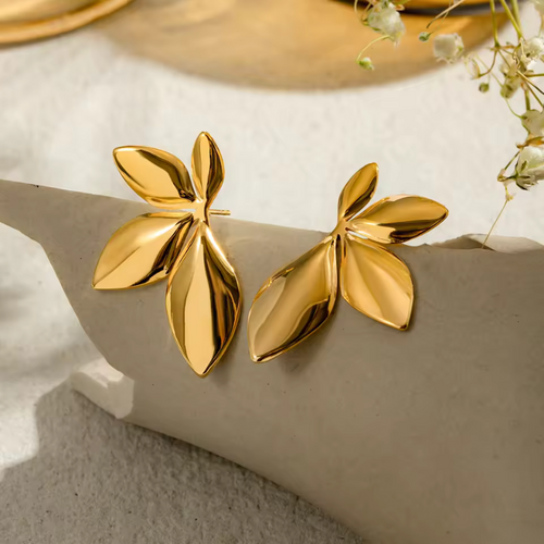 Levoire | Boucles D'Oreilles En Feuilles Dorées