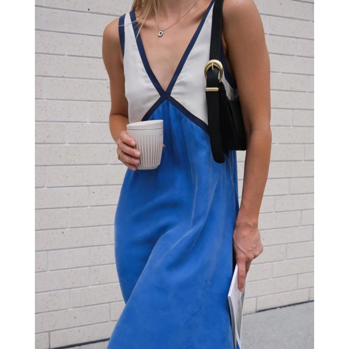Levoire | Robe Sans Manches À Décolleté En V Bleu