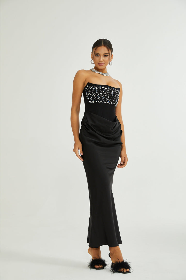 Levoire | Robe Maxi Ornée De Cristaux