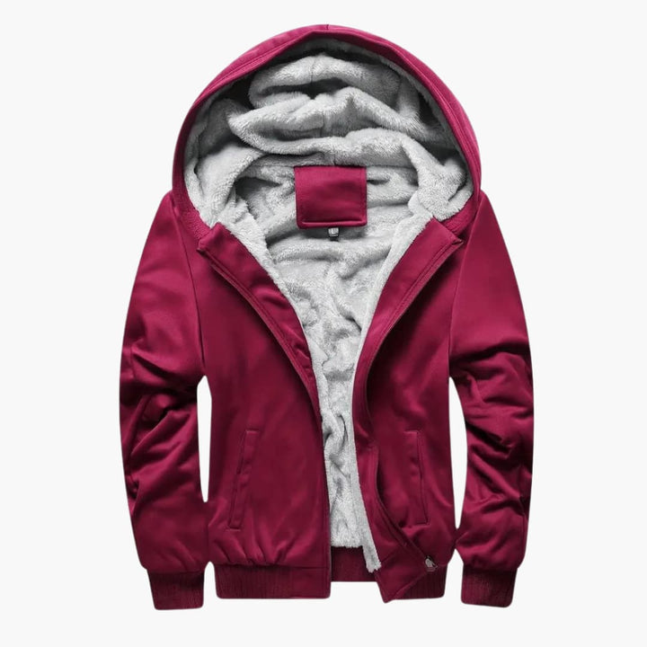 Levoire | Veste À Manches Longues Avec Doublure En Polaire, Capuche Et Fermeture Éclair Rot