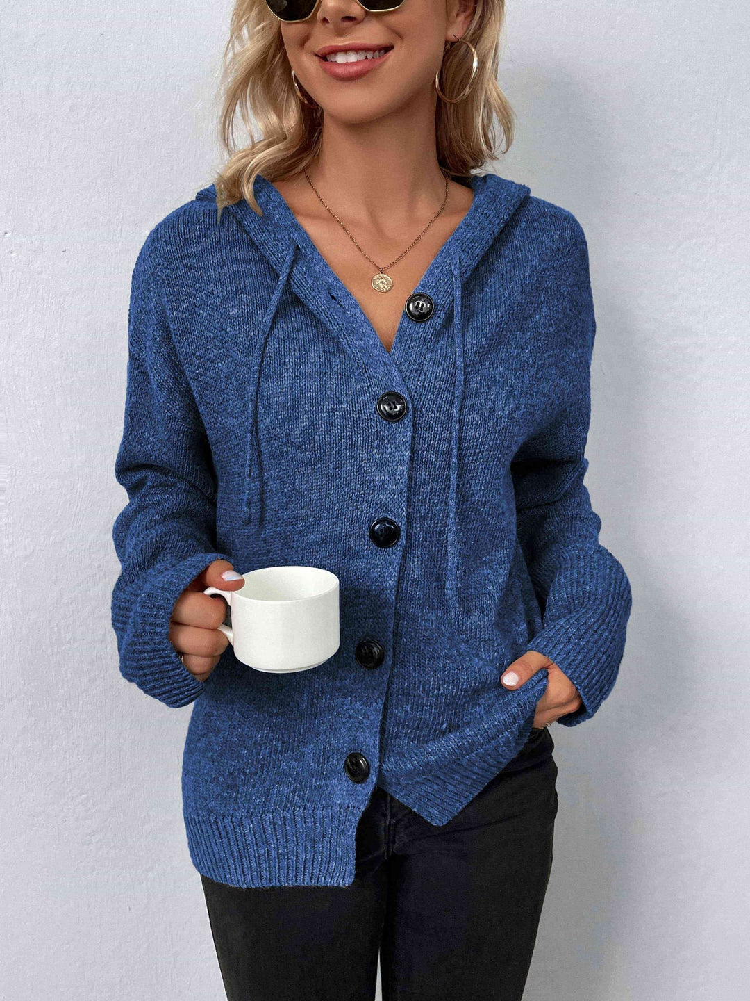 Levoire | Sweat À Capuche À Manches Longues Pour Femmes Élégantes Bleu clair