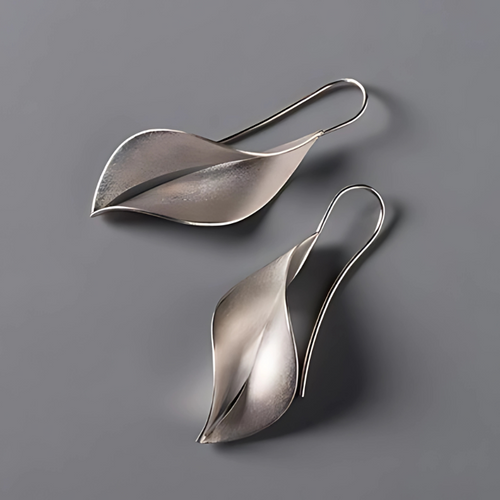 Levoire | Boucles D'Oreilles En Argent En Forme De Feuille Pour La Récolte Du Vin