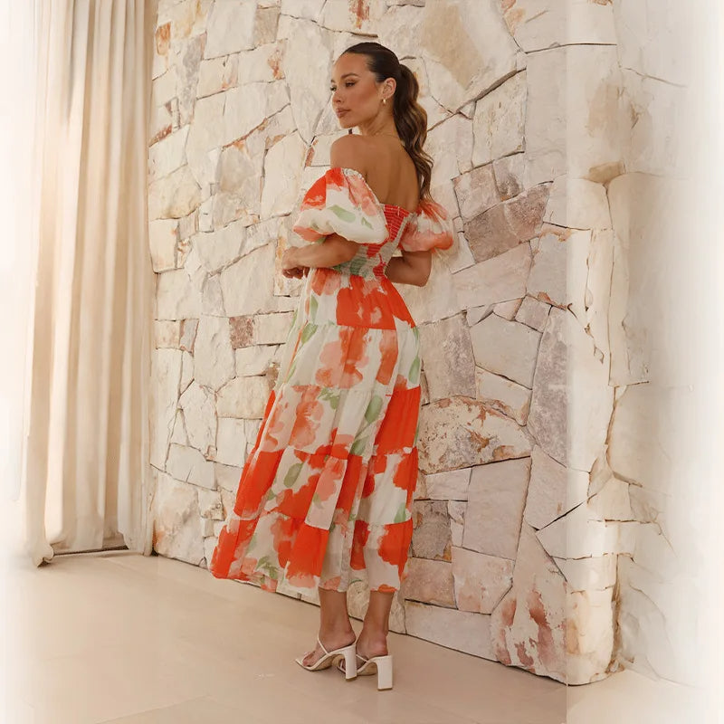 Levoire | Robe Longue Avec Un Motif Floral Raffiné