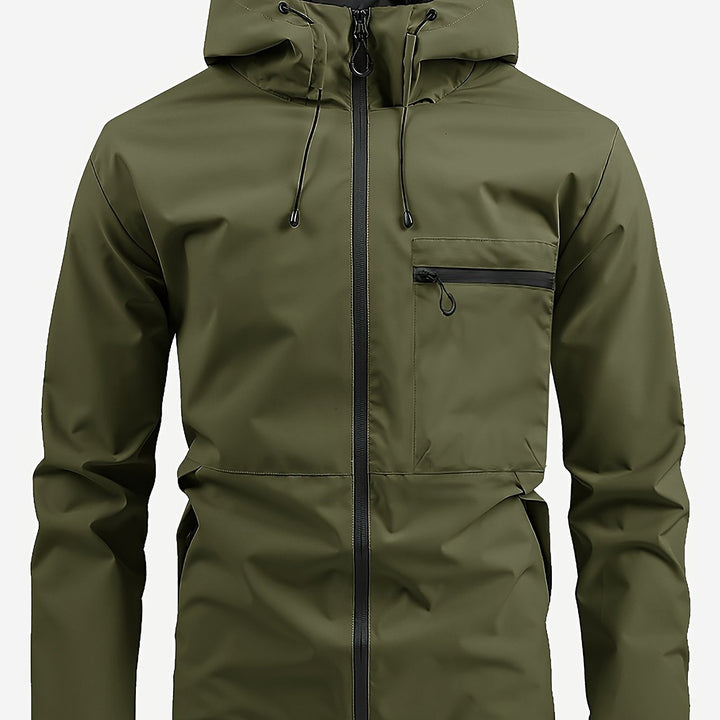 Levoire | Veste À Capuche Décontractée Pour Hommes Avec Poches Zippées Olive vert 1