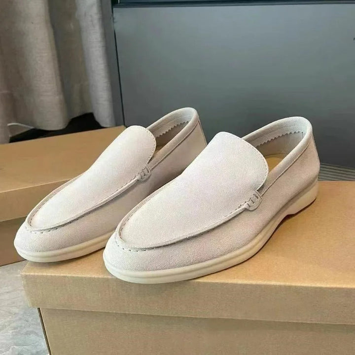 Levoire | Pantoufles En Daim Blanc
