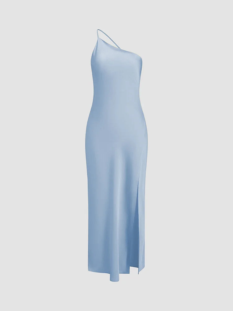 Levoire | Belle Robe Longue En Satin Bleu