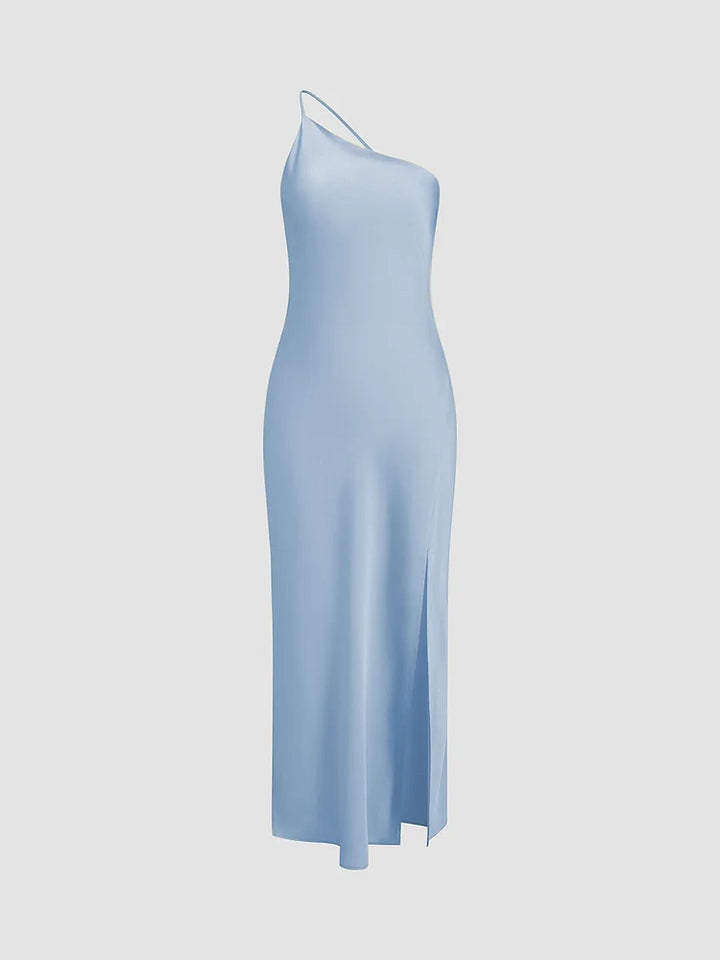 Levoire | Belle Robe Longue En Satin Bleu