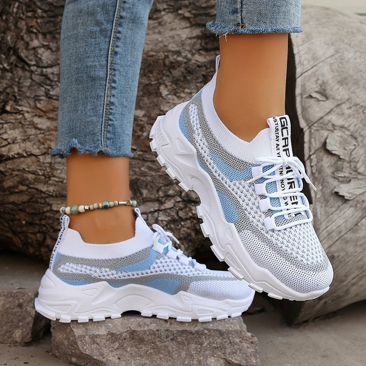 Levoire | Baskets Tricotés Colorblock Bleu vivant