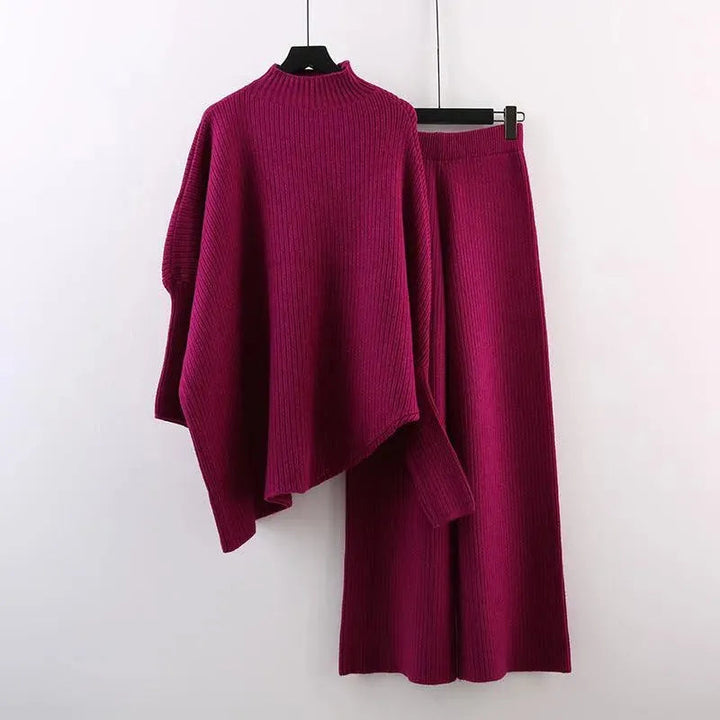 Levoire | Robe femme avec des pantalons larges coupés, taille haute tricot Rosenrot Taille libre