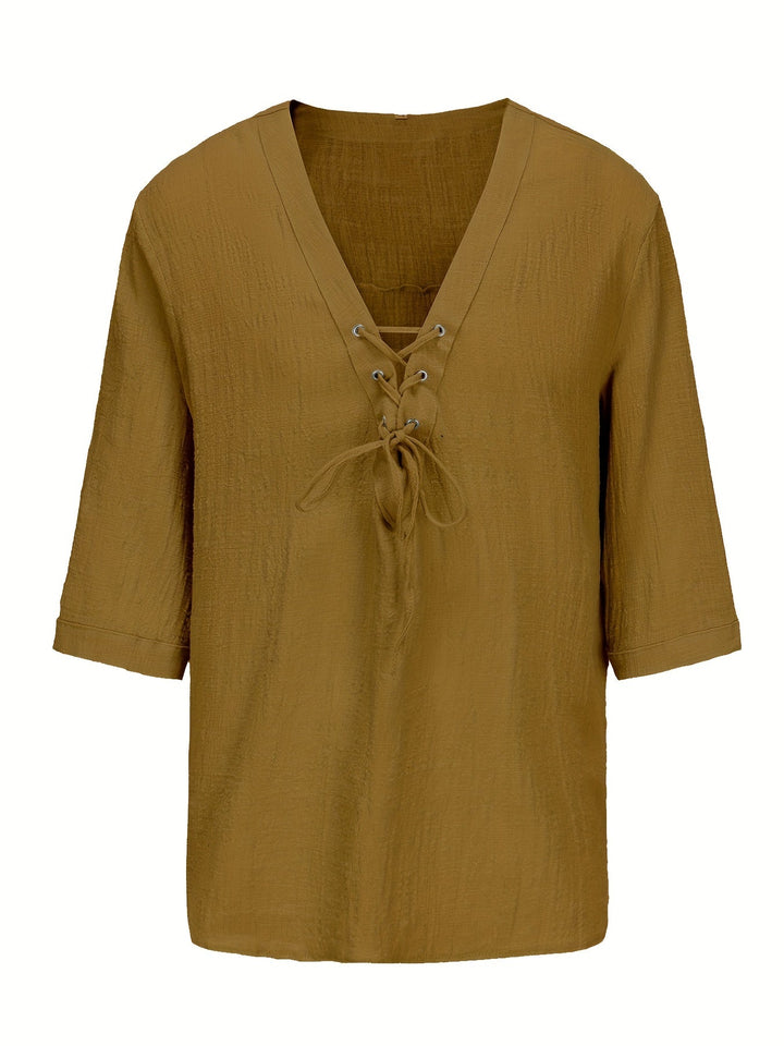 Levoire | T-Shirt V En Coton Respirant Pour Hommes Kellervo brun