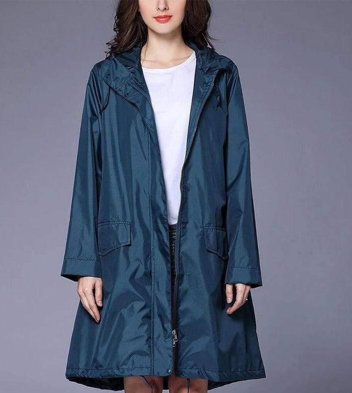 Levoire | Veste De Pluie Coupe-Vent Avec Fermeture Éclair Bleu a
