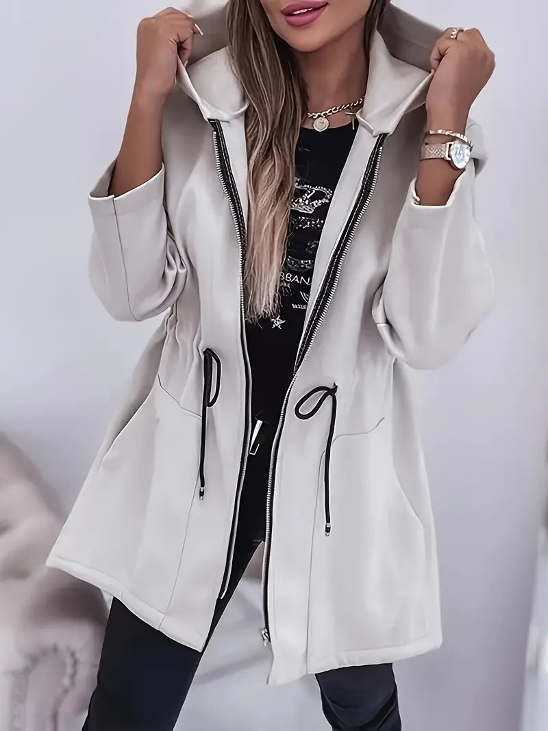 Levoire | Manteau De Pluie Imperméable Avec Capuche Pour Femmes Gris