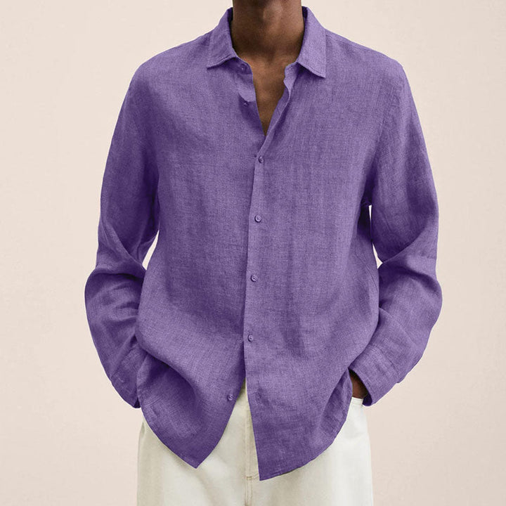 Levoire | Chemise Classique À Manches Longues Pour Hommes Lila