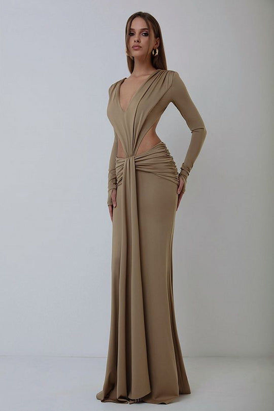 Levoire | Robe À Manches Longues À Décolleté En V Confortable
