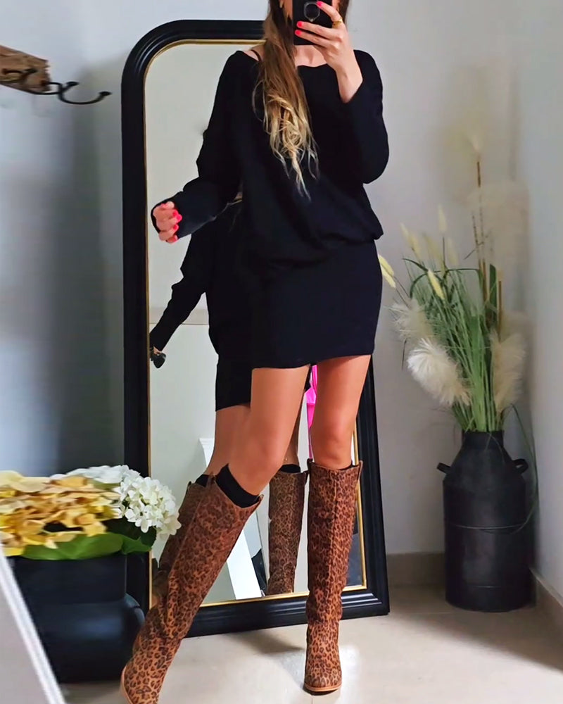 Levoire | Robe Noire À Manches Longues