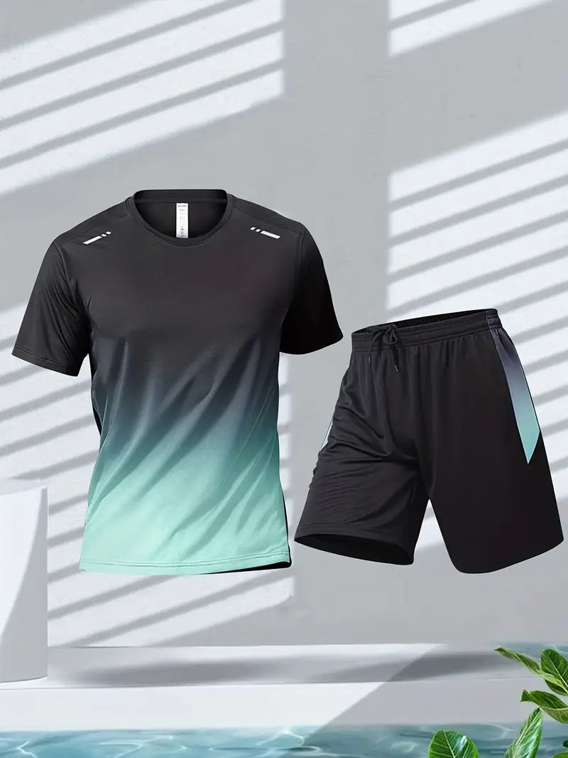 Levoire | 2 Pièces Costume De Sport Pour Hommes Noir-vert