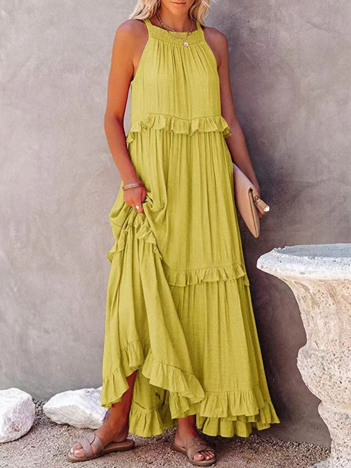 Levoire | Robe maxi sans bretelles avec volants