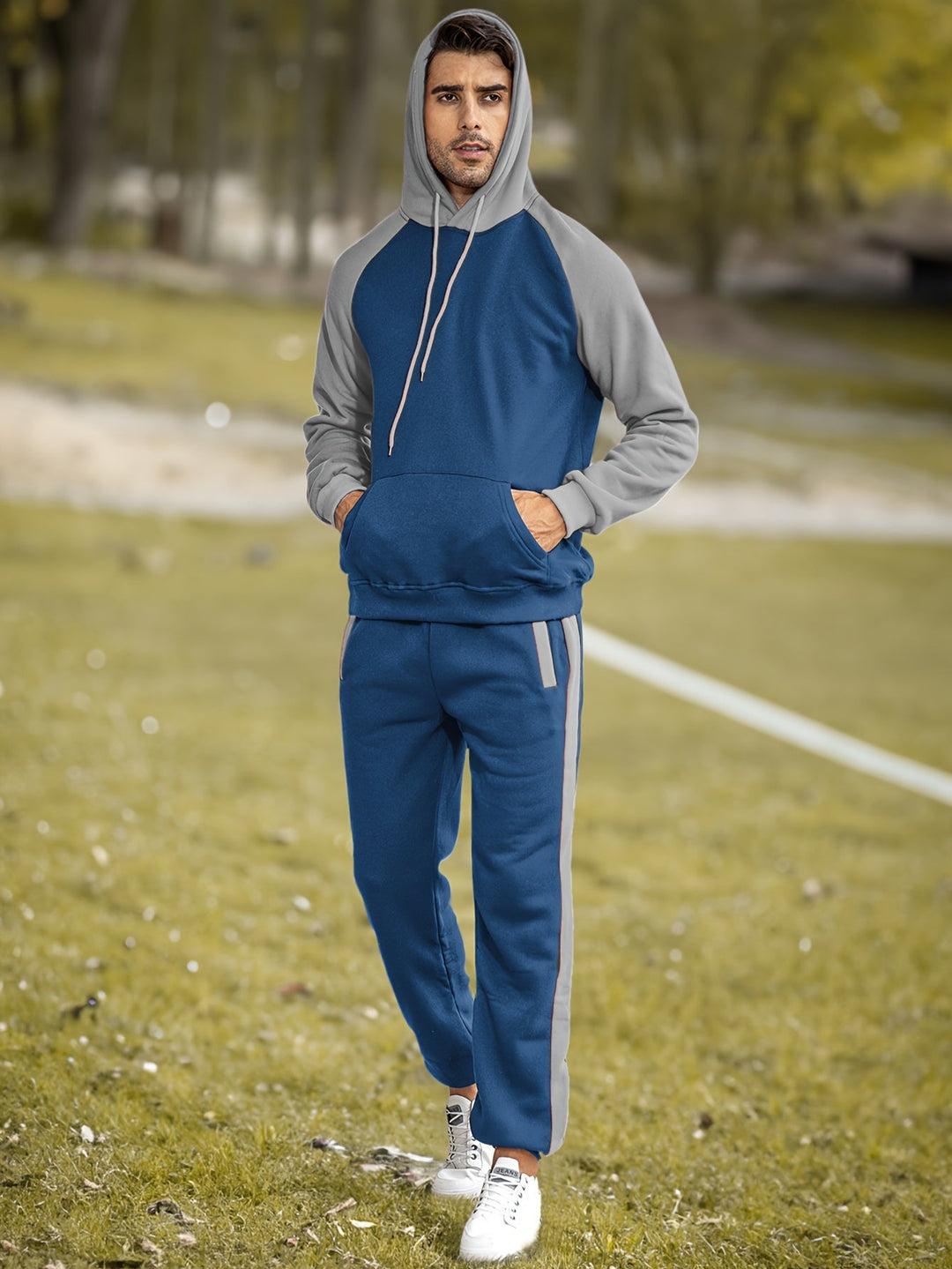 Levoire | Sweat à capuche à manches longues et pantalon long de sport Gris