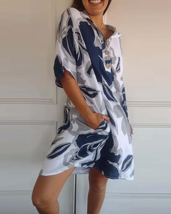 Levoire | Robe À Imprimé De Pot De Fleurs Avec Poches Revers