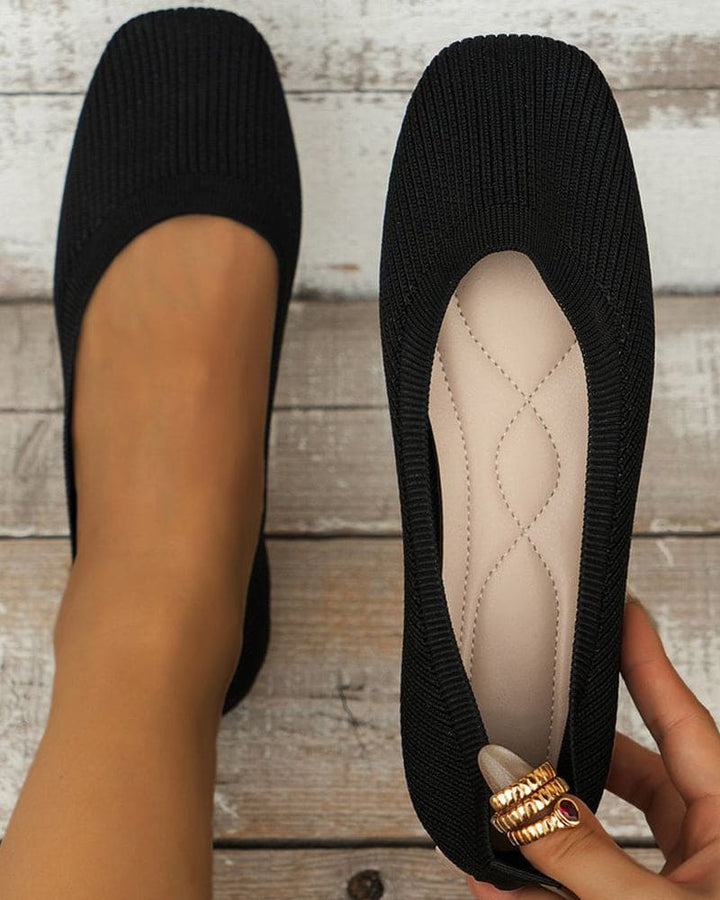 Levoire | Chaussures Plates Respirantes Avec Orteils Ronds Noir