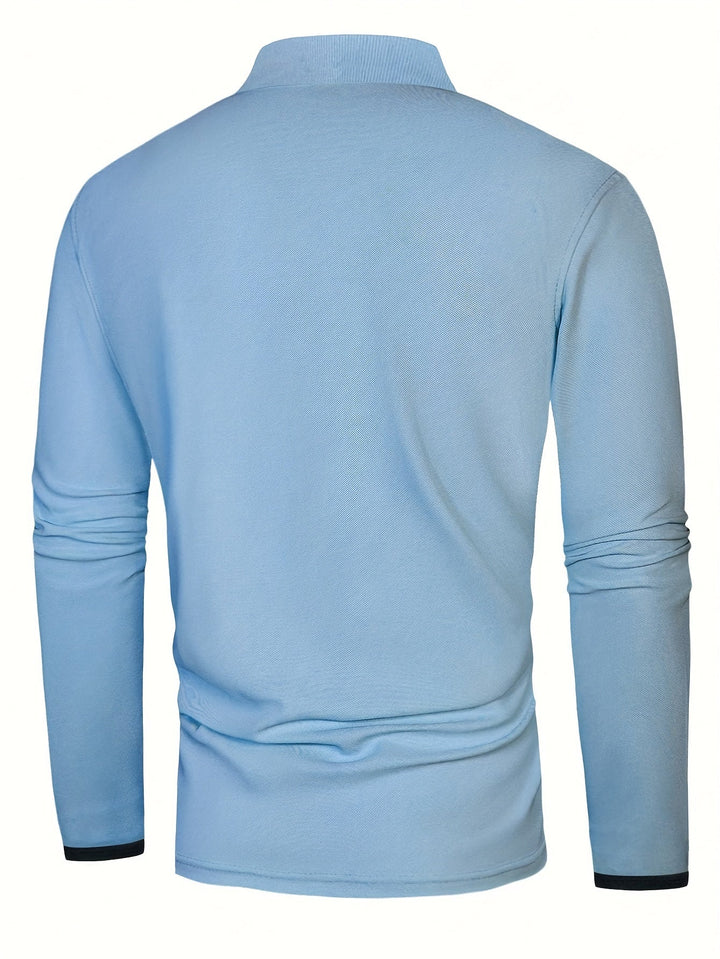 Levoire | T-Shirt À Motif Ondulé À Col Revers Et À Manches Longues