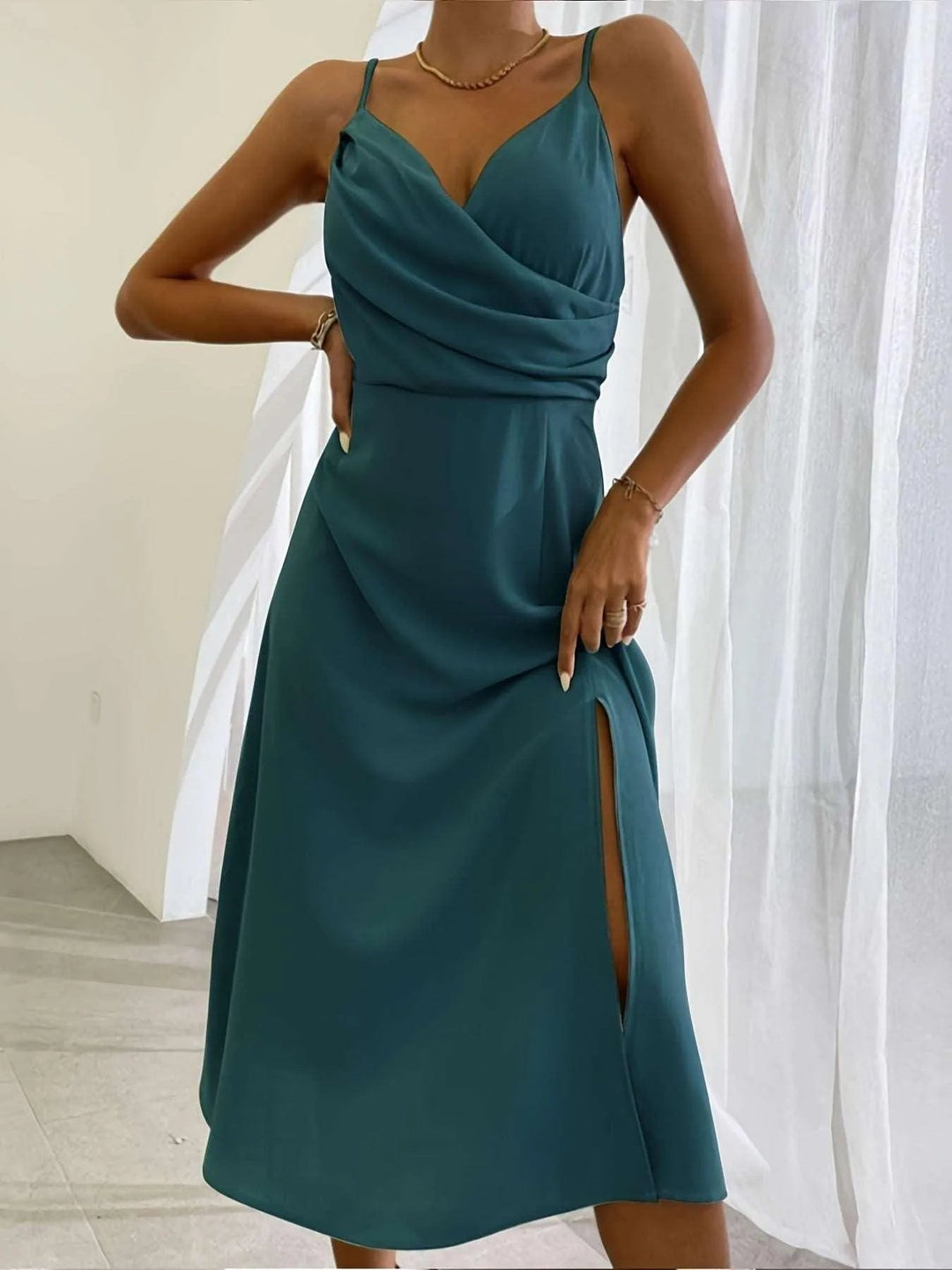 Levoire | Robe à encolure plongeante et imprimé Bleu ciel