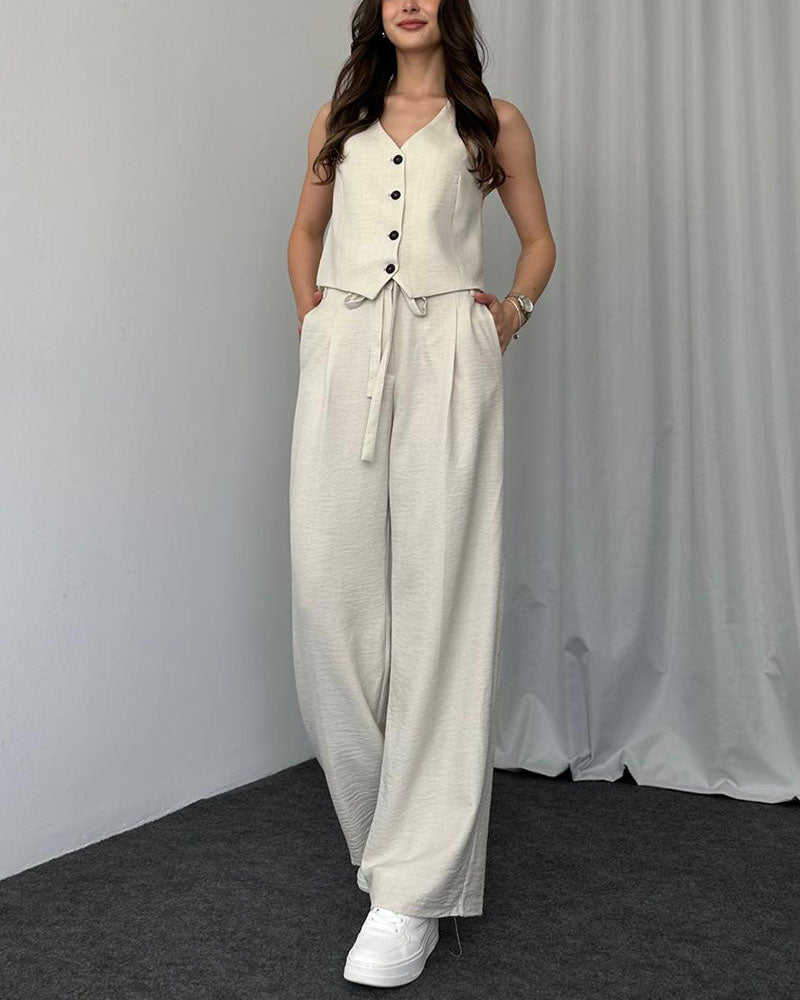 Levoire | Ensemble Sans Manches Avec Pantalon Abricot