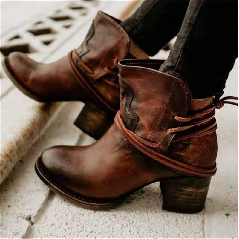 Levoire | Élégantes Bottines À Bandes Brune