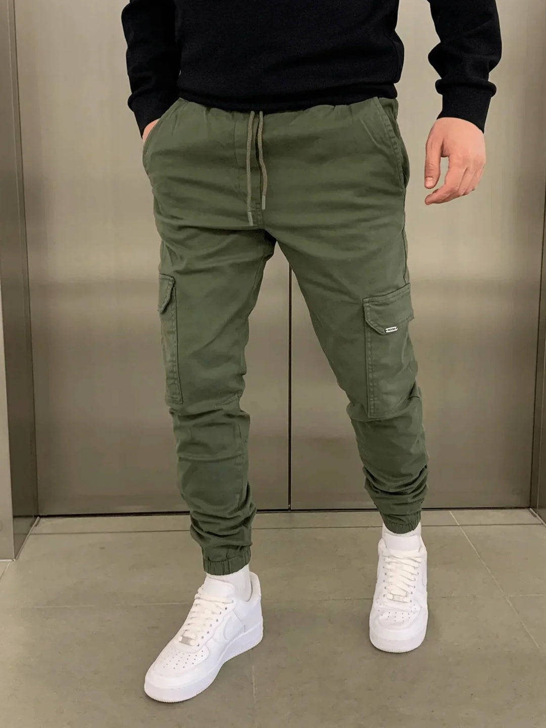 Levoire | Pantalon cargo stretch premium Vert