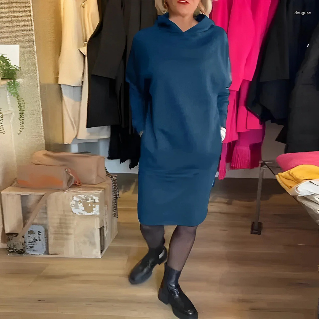 Levoire | Robe À Capuche Décontractée Pour Toutes Les Occasions Bleu