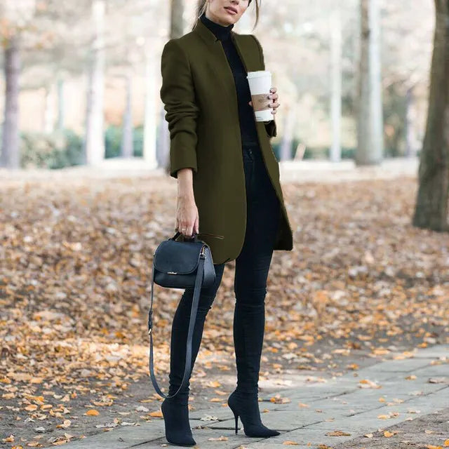 Levoire | Veste élégante plus longue arméen vert