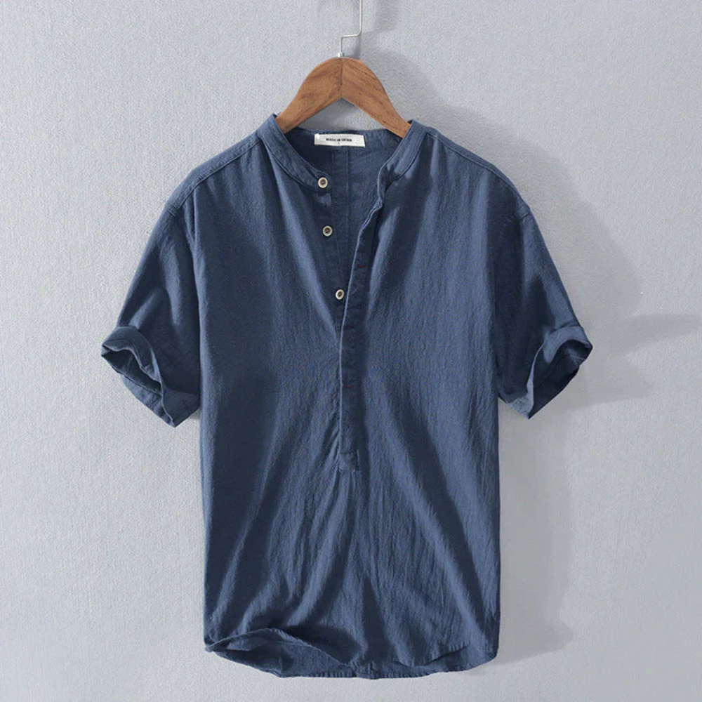 Levoire | Chemise D'Été Pour Hommes À Col Montant Merensiniset