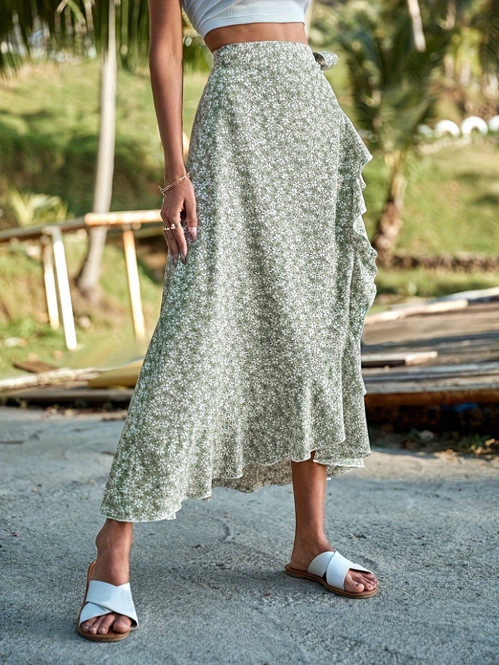 Levoire | Robe Qui S'Enroule Avec Un Motif Floral Et Des Volants