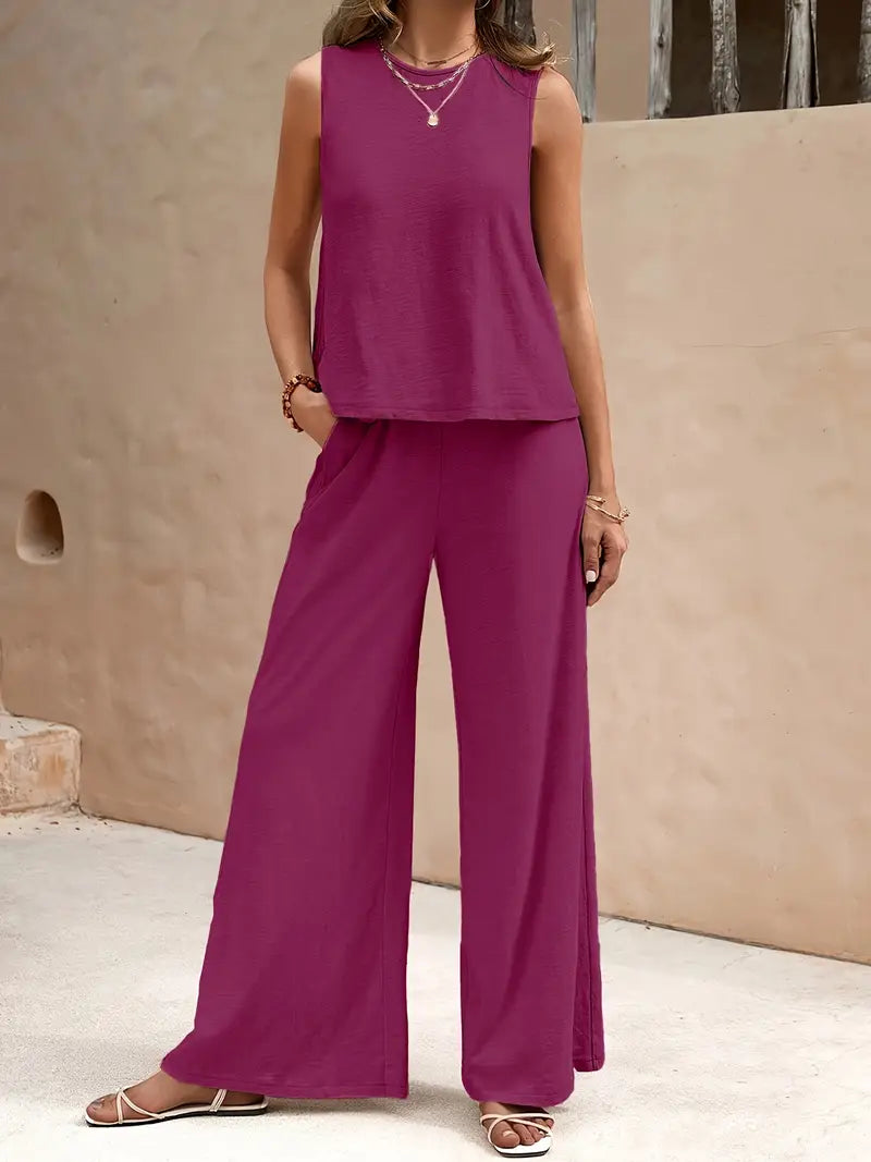 Levoire | Ensemble En Lin Deux Pièces Pour Femmes Lilas