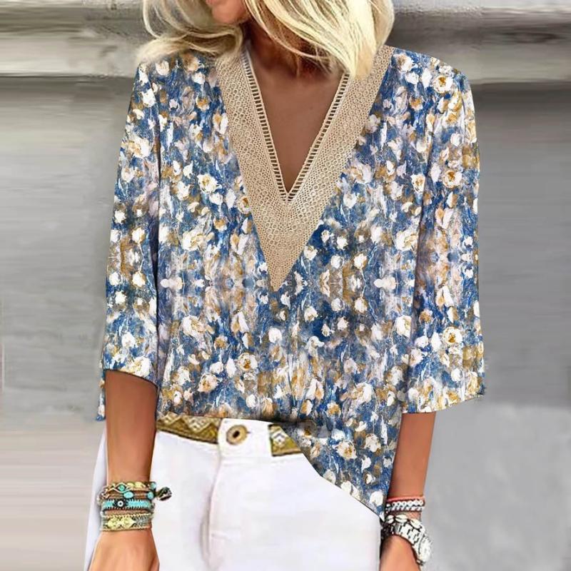 Levoire | Blouse Avec Col En V Et Détails En Dentelle