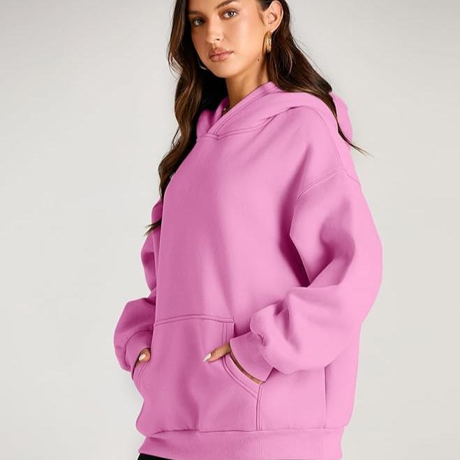 Levoire | Sweat à capuche long avec poches Rosa