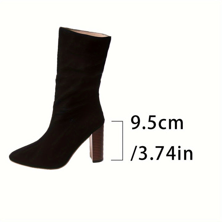 Levoire | Bottines Classiques À Talon Haut Jusqu'Au Milieu Du Genou