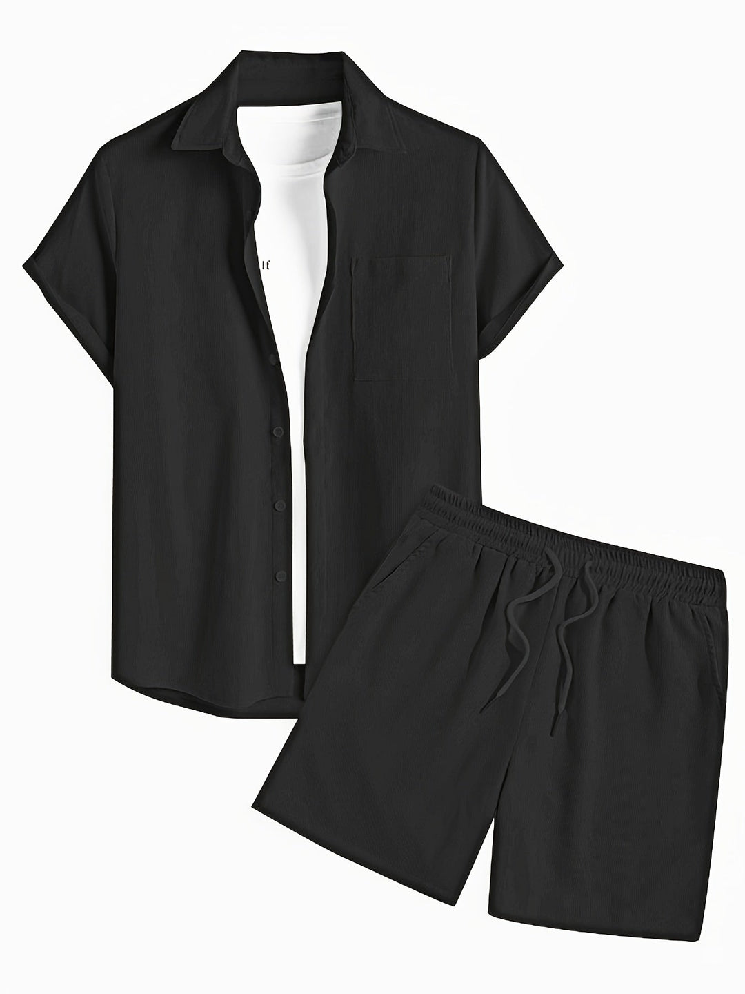 Levoire | Ensemble D'Été Uni Avec T-Shirt Et Short Noir
