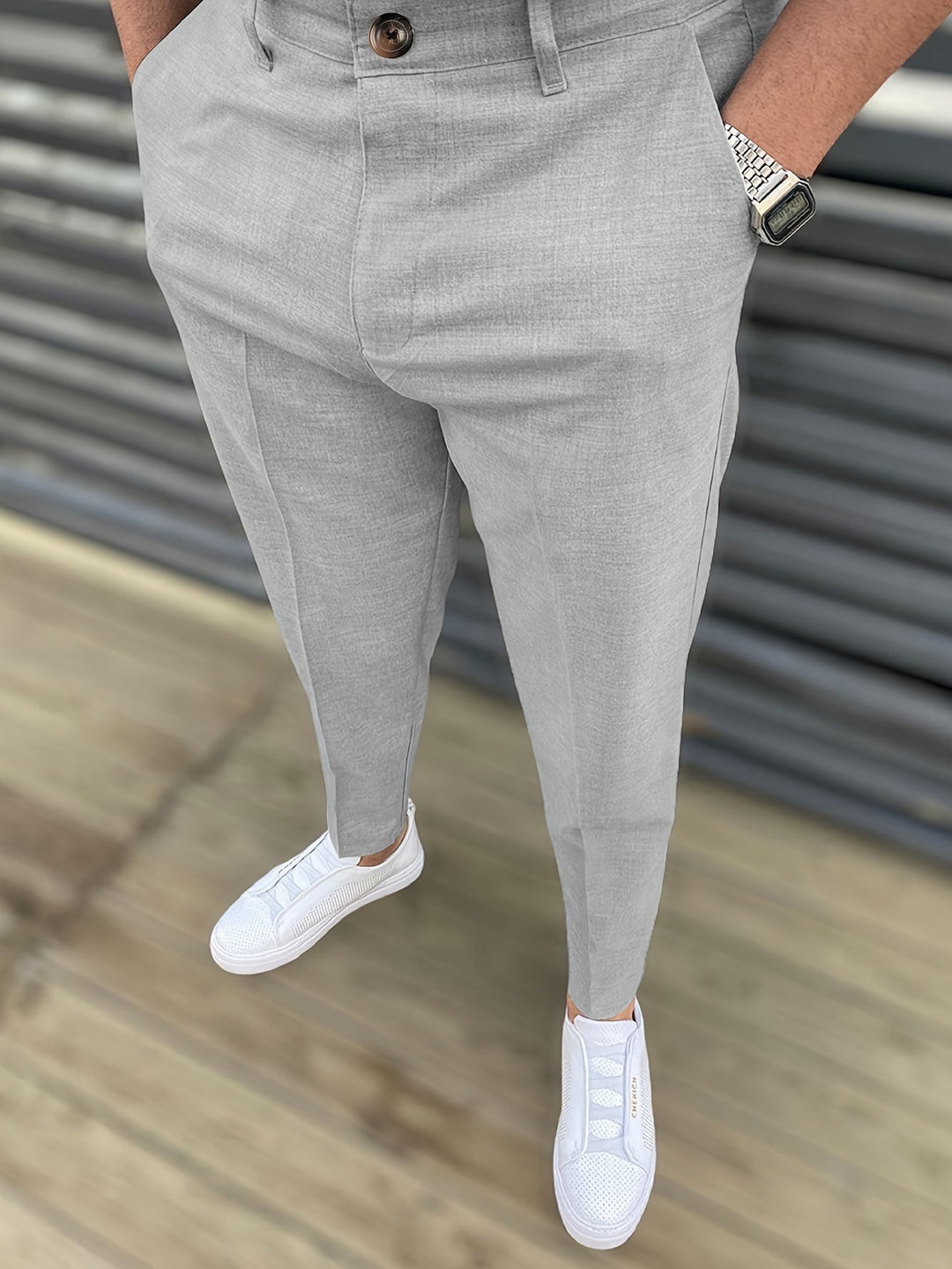 Levoire | Élégant Costume Pantalons Pour Hommes Gris clair