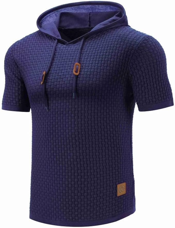 Levoire | Sweat-shirt à Manches Courtes Confortable Chaud Bleu