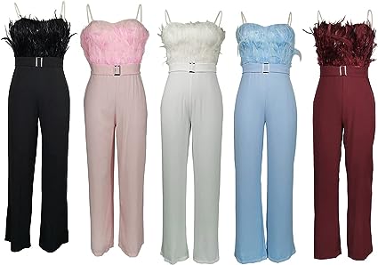 Levoire | Robe Salopette Élégante Avec Partie À Plumes