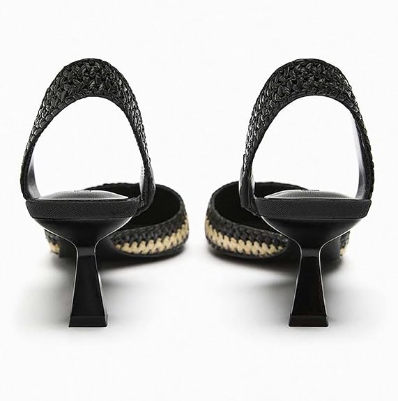 Levoire | Élégant Tressé Chaussures De Bureau Slingback Talons